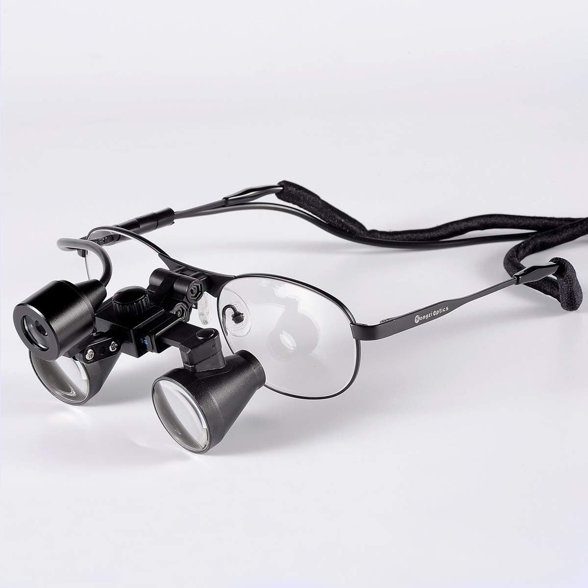2.5X 3X 3.5X Optional Titanium Frame Binocular Dental Surgical Loupes with High Brightness Led Headlight (Working Distance :(500-600 mm) XL, Magnification:2.5X)