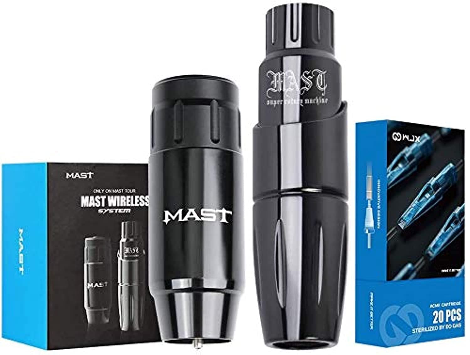 Mast Tattoo Kit Complete Tour Wireless Tattoo Machine Pen Rotary Tattoo Gun with 1200mAh Battery for Microblading, Cartridge Needles Included, Ideal for Tattoo Beginners