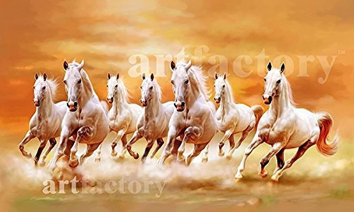 Art Factory The Seven Horse Vaastu Painting 24" x 12"