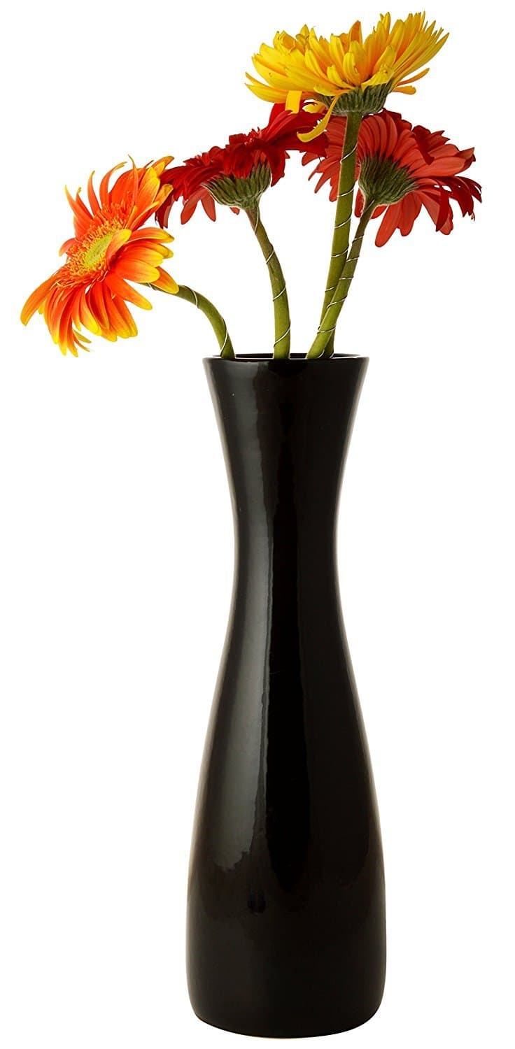 WOODENCLAVE Ceramic Flower Vase Pot (Standard, Black), 1 Piece