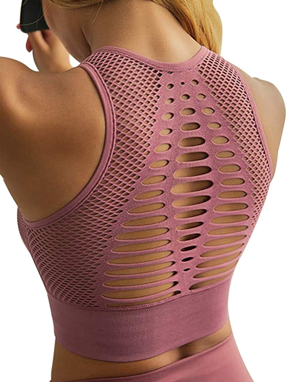 STARBILDHollow Out Seamless Padded Sports Bra High Impact Support Yoga Bra Tops Women Compression Crop Tops Sexy Padded Push Up Bra