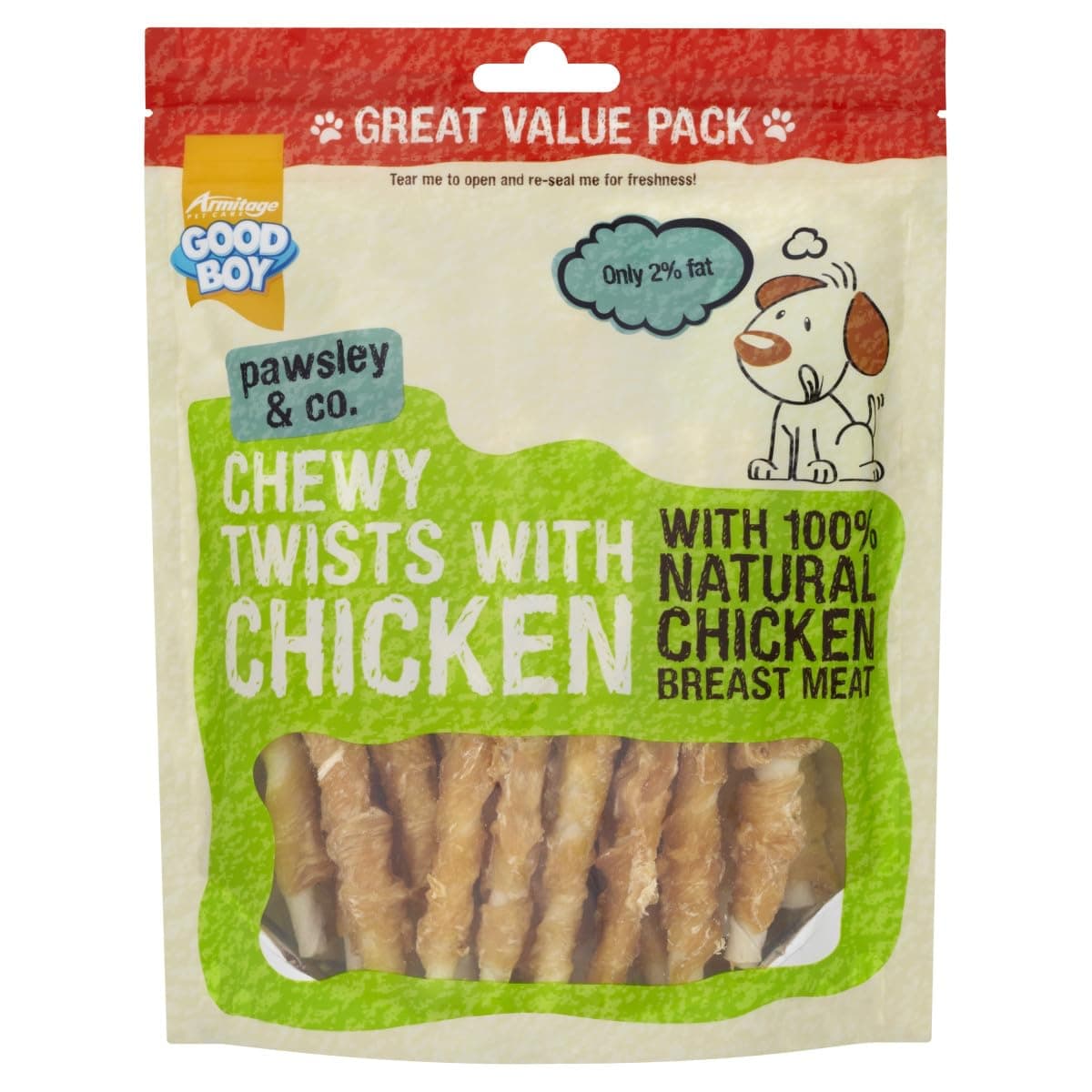 Good Boy Waggles and Co Chewy Twists with Chicken 320g Value Pack Single