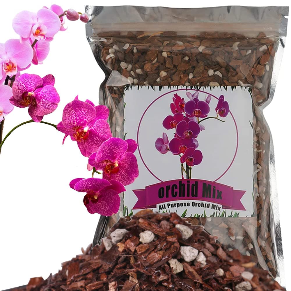 All Purpose Soil Potting Mix - Orchid Bark & Organic Perlite for Plants - All Natural Soil Media Has Good Drainage for Planting or Orchid Repotting (1 qt)