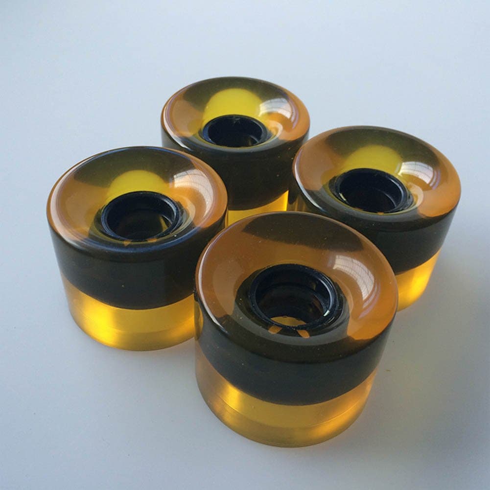 Clear Yellow 1Set(4 Pcs) Blank Pro 6045Mm Pu Wheels Fits Board Style Skateboard Backpack Longboard Skate Board Cruiser