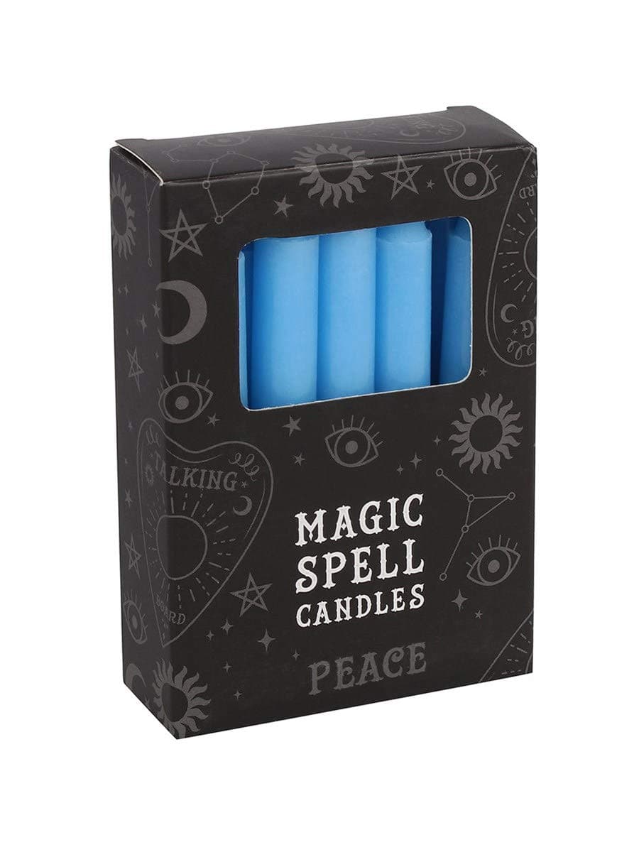 GrindstoreMagic Spell-Peace Set of 12 Sky Blue Candles 10cm, 10.3 x 7.3 x 2.5 cm