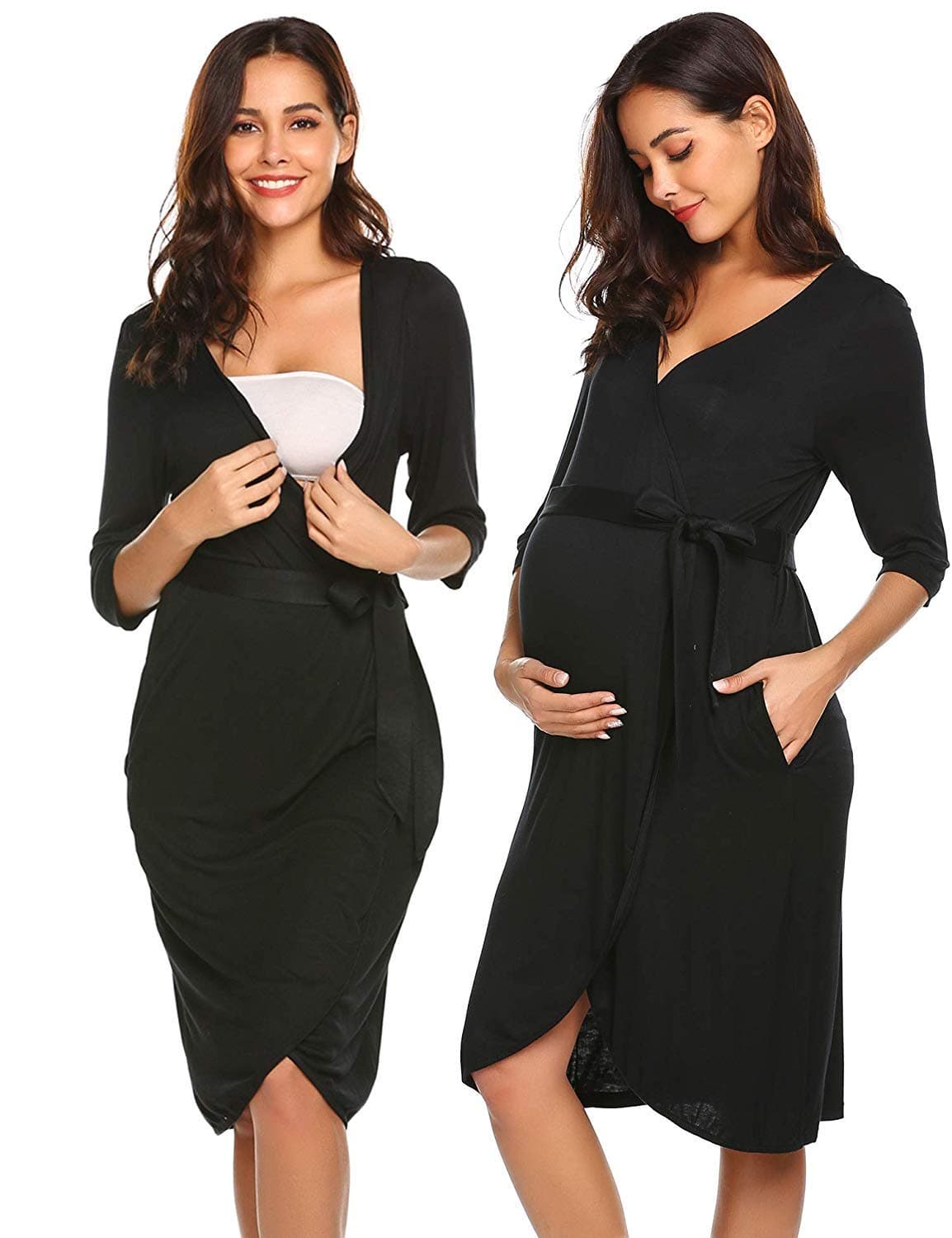 Eletina candy Maternity Robe 3 in 1 Labor Delivery Nursing Gown Hospital Breastfeeding Dress