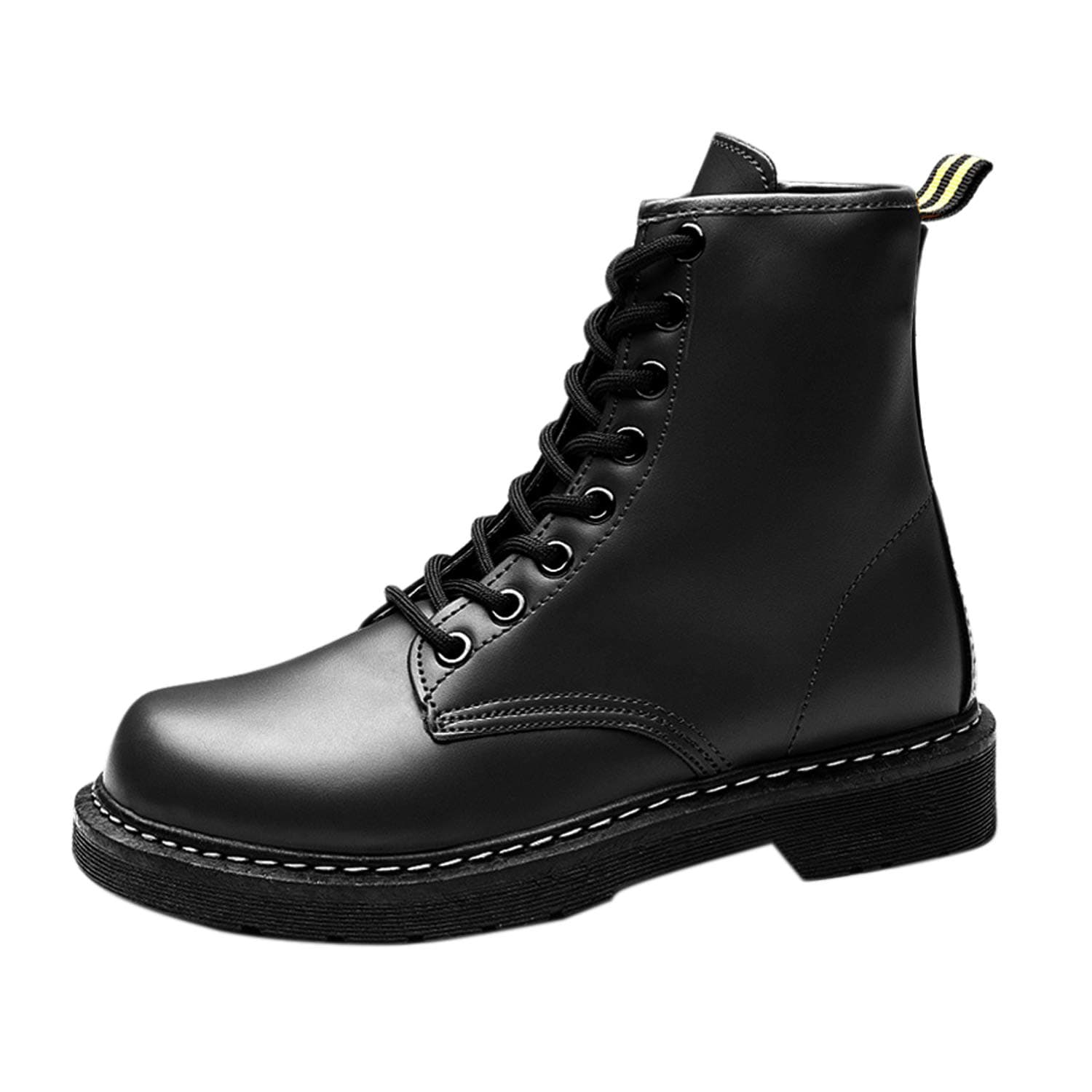 Women's Lace-up Combat Boots Ladies Retro Ankle Boots Winter Outdoor Martins Boots Black EU 38