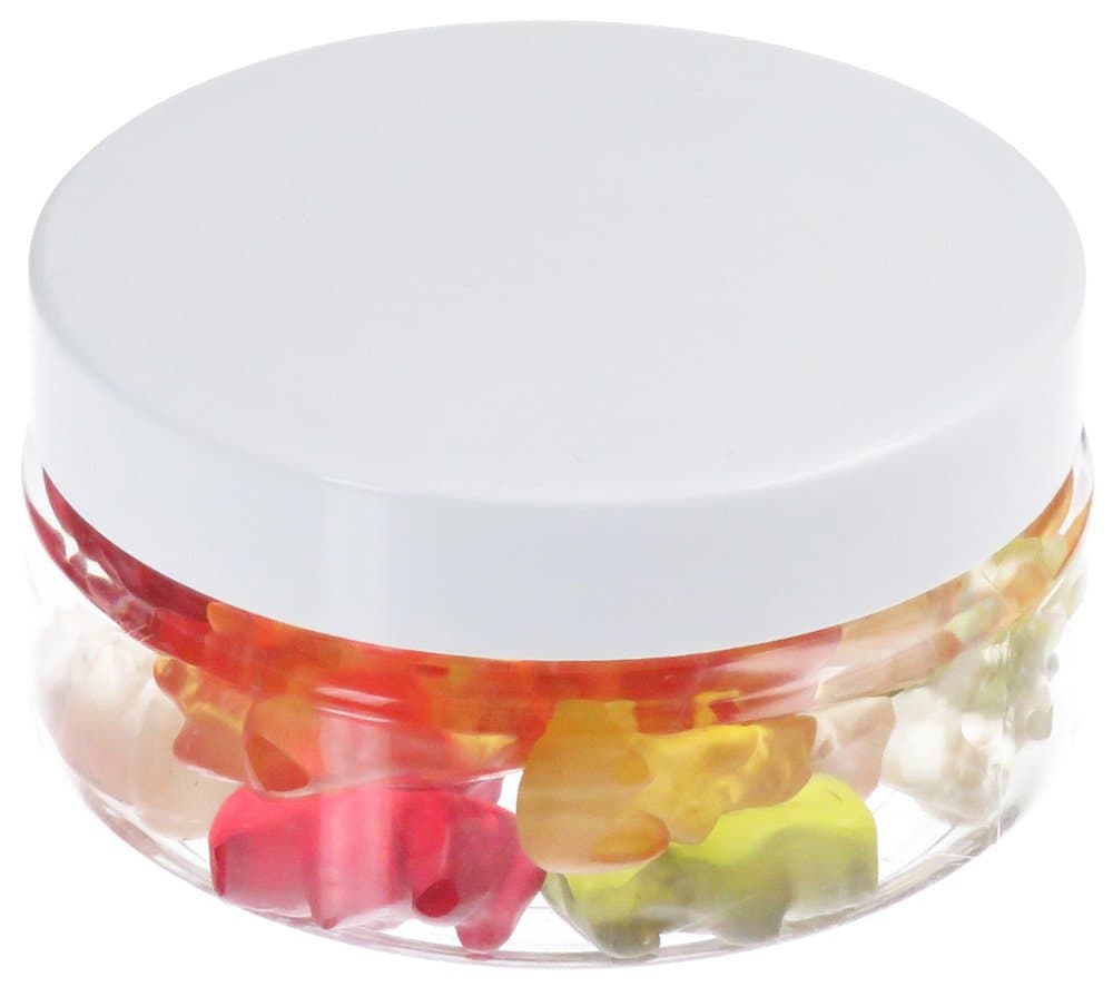 White Pet crucible transparent, flat, with plastic lid, 10 pieces.