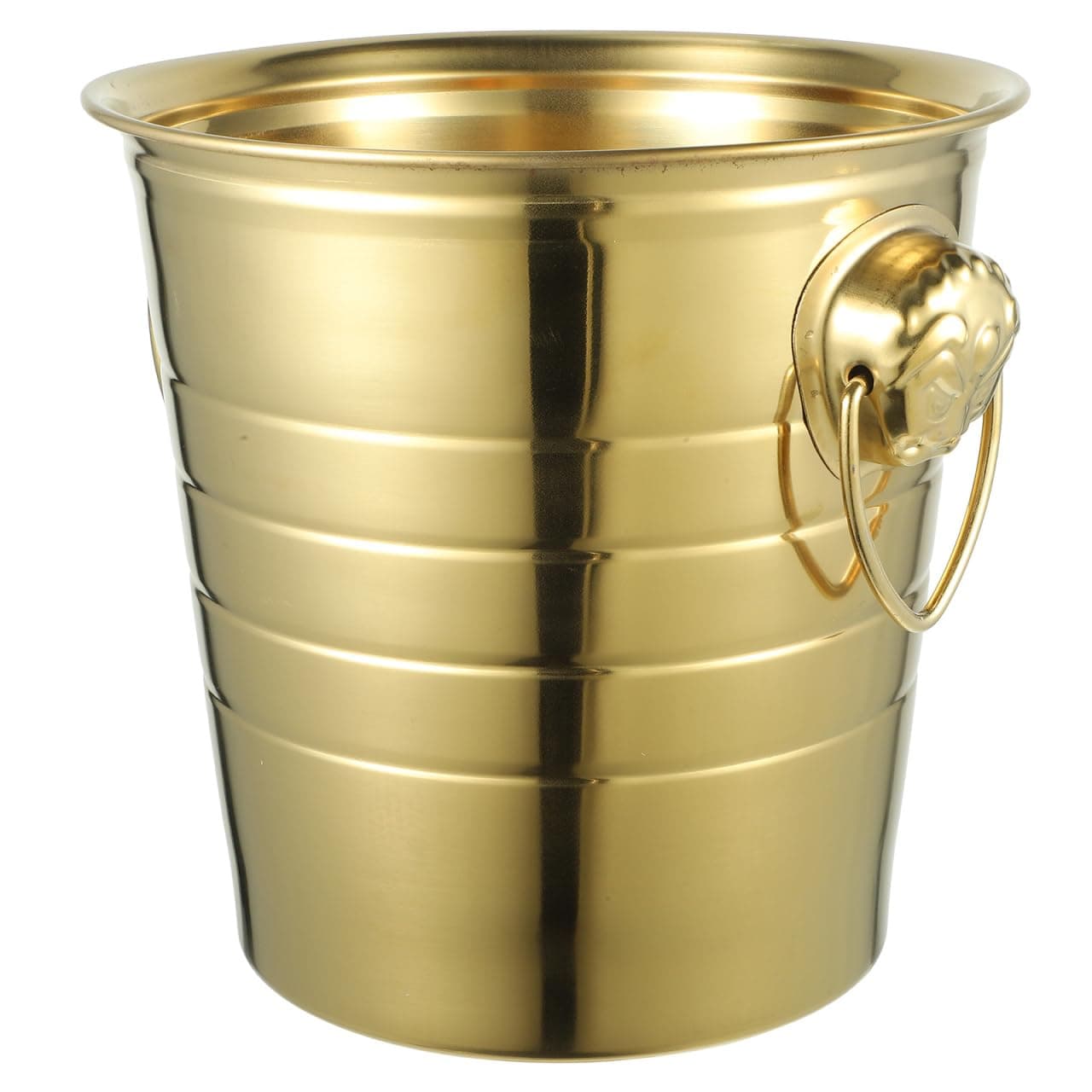 BESTOYARD 2.7Qt Stainless Steel Ice Bucket with Gold Tiger Head - Double Wall Insulated Party Bucket for Beer Wine Home and Outdoor Use