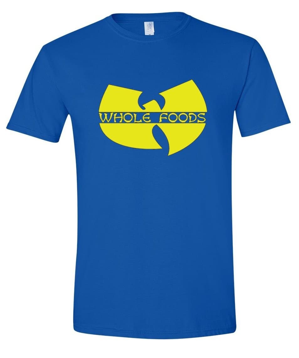 Whole Foods Wu-Tang Funny Novelty Tshirt (Small, Royal Blue) Apparel