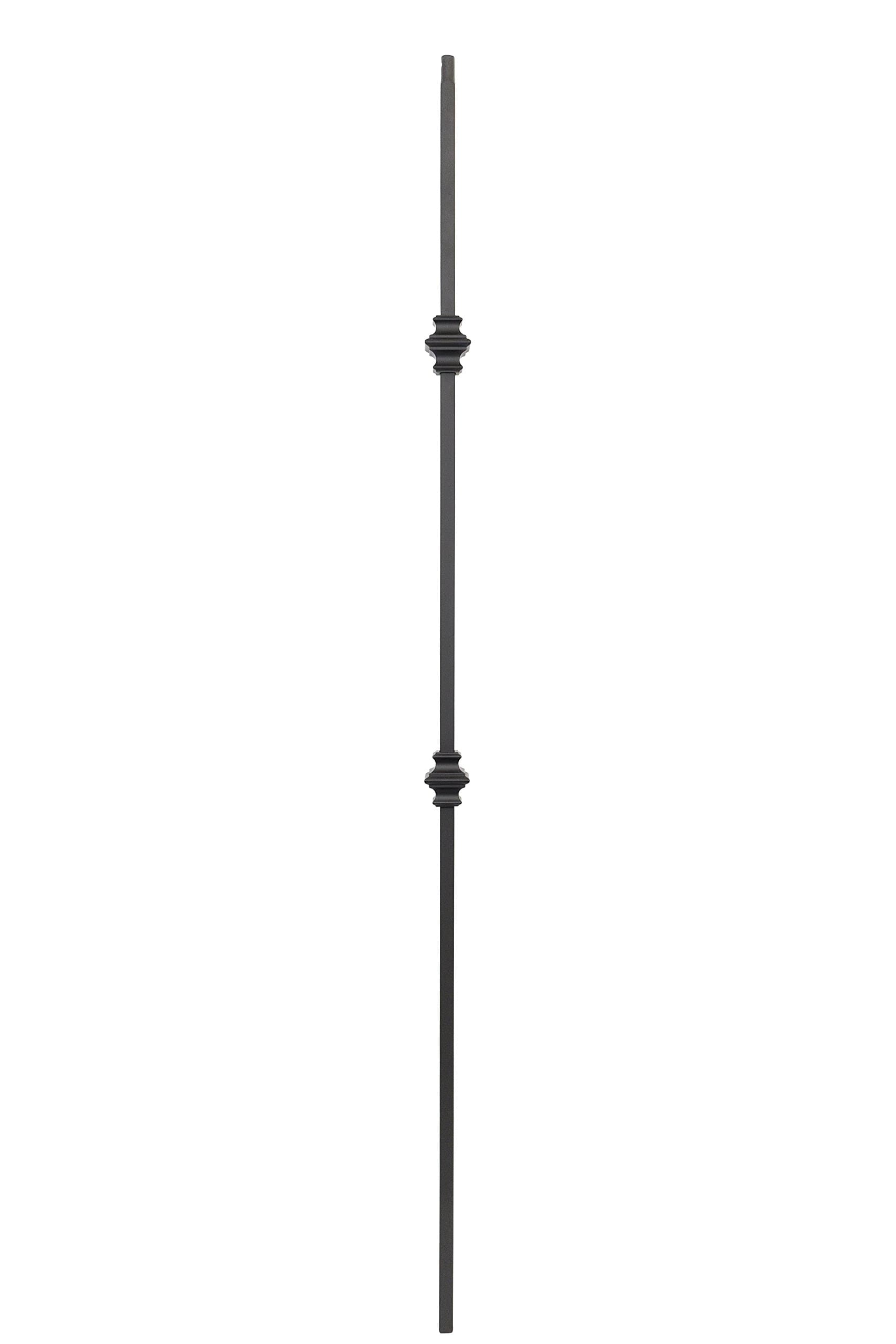 T61 - Iron Balusters - Double Knuckle - Hollow - 112cm Tall - 1.3cm Square - Box of 10 (Satin Black)
