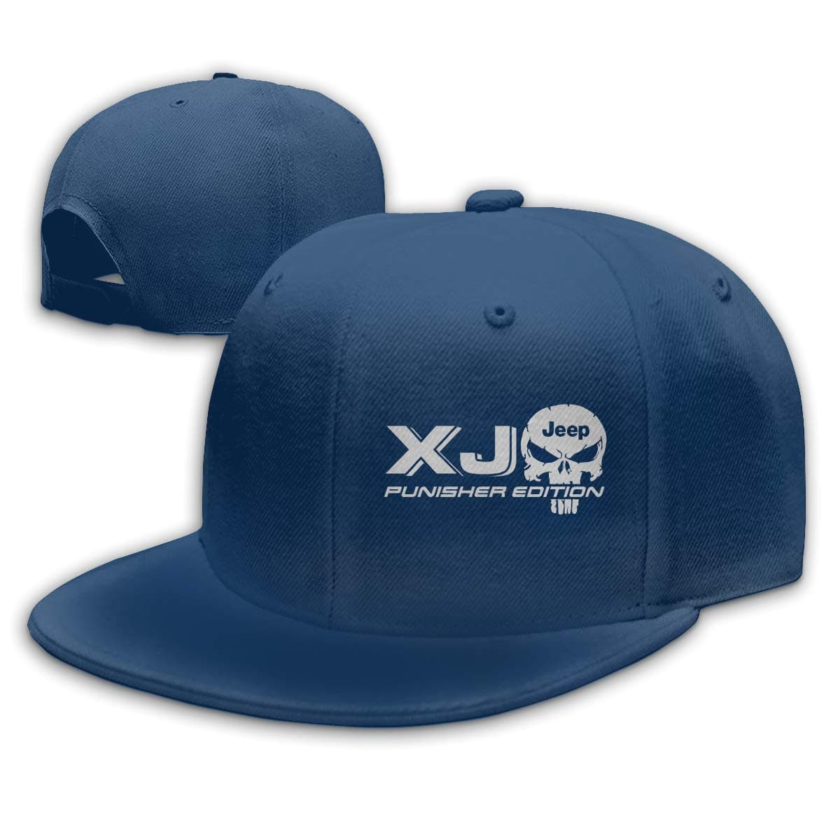 XJ J-eep Punisher Skull Hip Hop Baseball Cap -Flat Trucker Hats for Mens&Womens