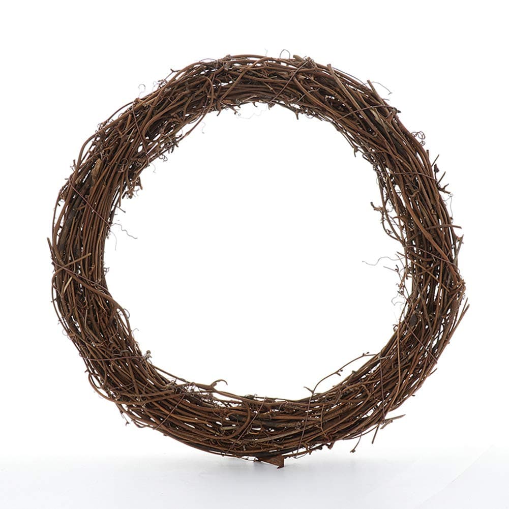 Lanzou Vine Branch Wreath, Decorative Wooden Twig Grapevine Wreath Set for Craft for Christmas Door House Holiday Decor