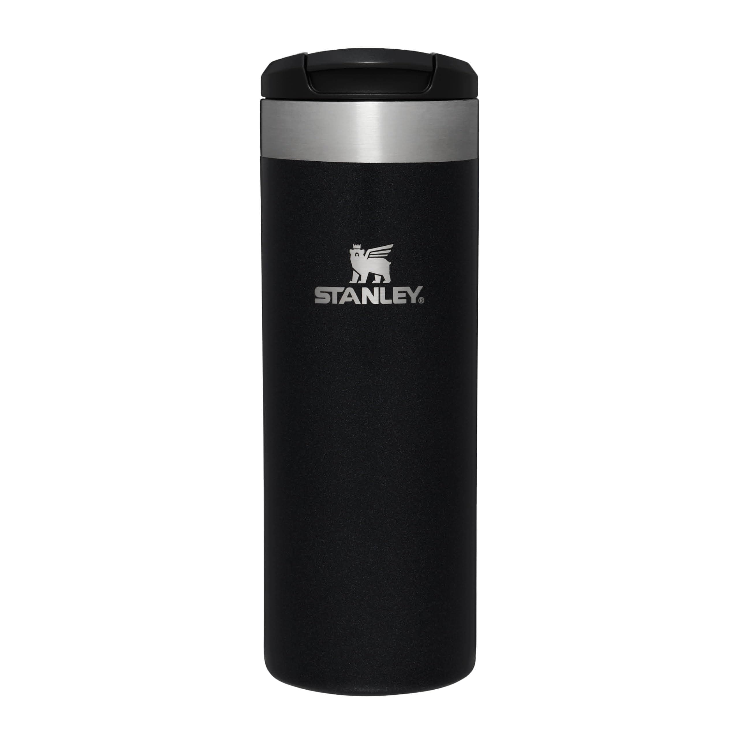 STANLEY Aerolight Transit Travel Mug 0.47L - Keeps 6 Hours Hot - 8 Hours Cold - Dishwasher Safe - Leakproof - Car Cup Holder Compatible - Insulated Coffee Cup - Black Metallic