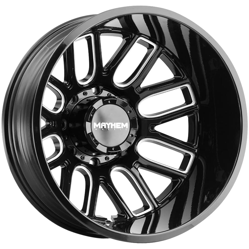 Mayhem 8107D-2881BMR192 Cogent Dually (8107) Gloss Black W/Milled Spokes 20X8.25 Rear 8-165.1 -192mm 121.3mm