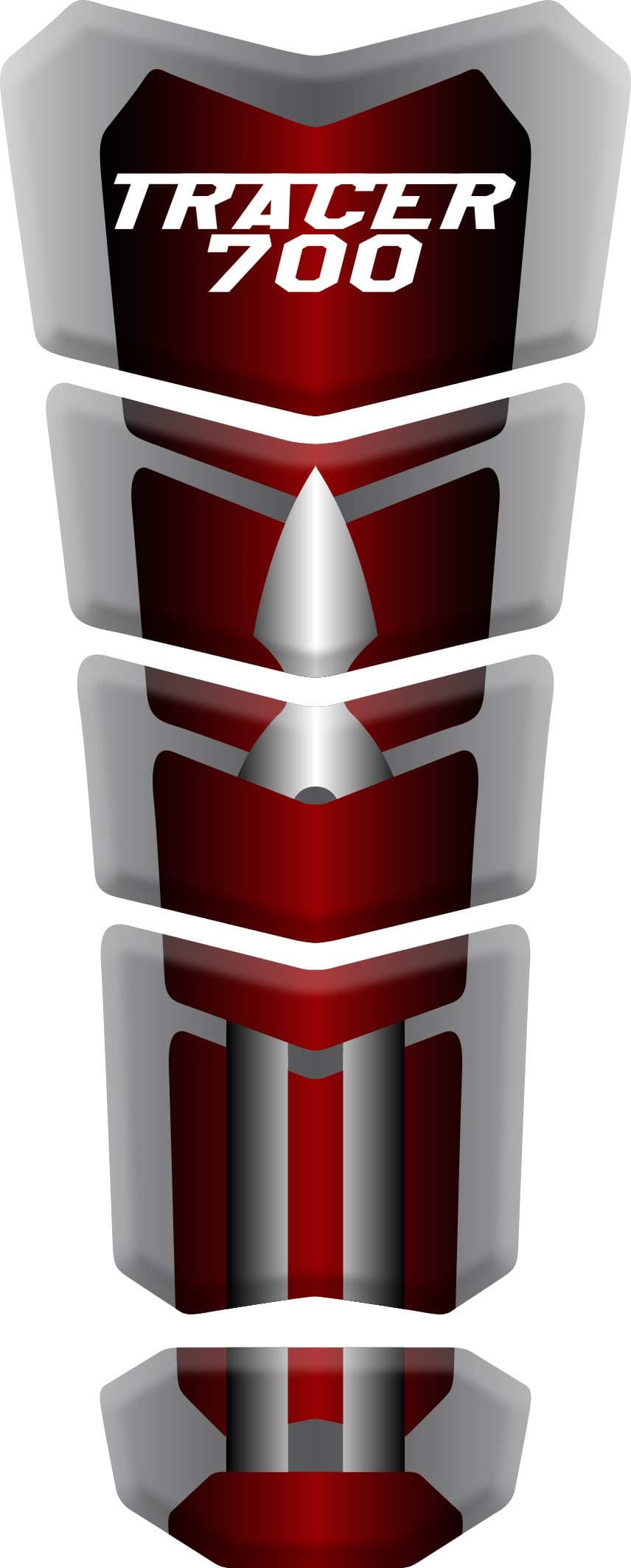 Motorcycle Tank Pad Tankpad Protector 3D Gel Protection compatible with YAMAHA Tracer 700 (Red)