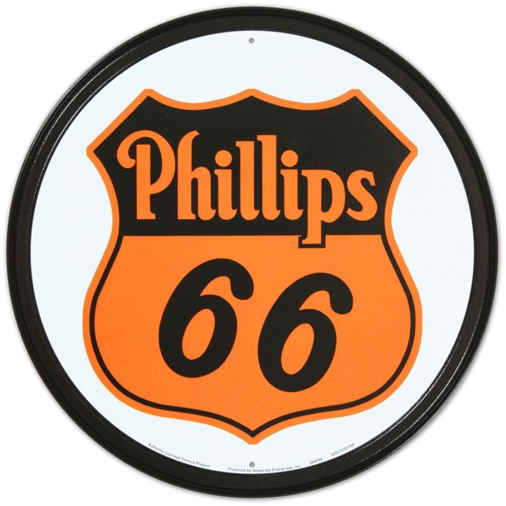 Tin Sign - Phillips 66 Shield - Round