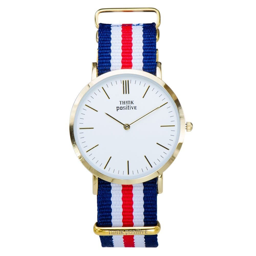 Think Positive - Mens Classic Canterbury Analog Display Yellow Gold-Tone 40mm.