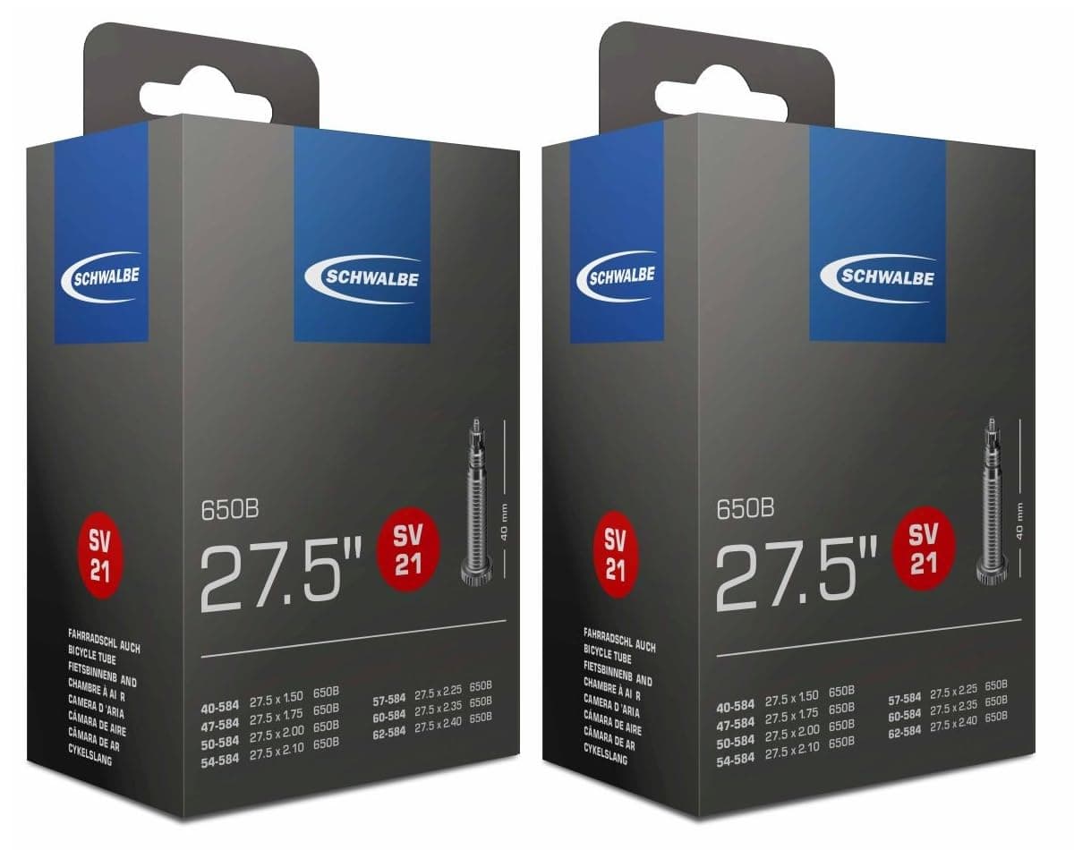 Schwalbe SV21 Bicycle Inner Tubes 27.5 inch x 1.50-2.4 650B (2 Pack)