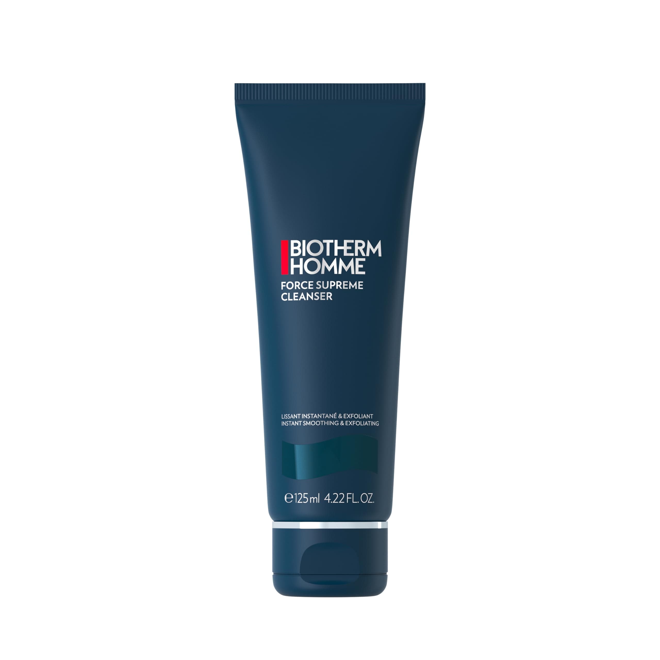 Biotherm Force Supreme Cleanser, Smoothing & Exfoliating Face Cleanser for Men with Blue Algae, Cedar Bud Extract & Exfoliating Micro-Particles, for Soft and Comfortable Skin, 4.2 Fl. Oz.