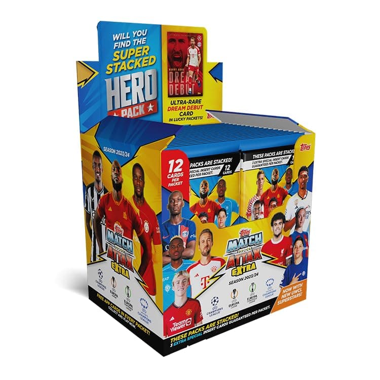 Match Attax Extra 2024 - Full Box - 36 packets of Match Attax Extra 2024 (432 cards). 12 cards per packet.