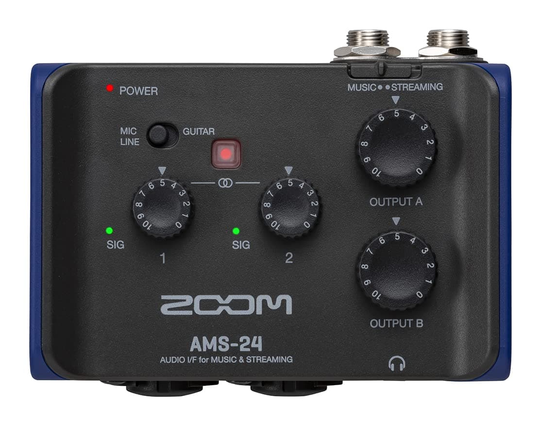 AMS-24 USB Audio Interface for Musicians & Podcasters with 2 Inputs, 4 Outputs, Loopback, Direct Monitoring & Bus Power for PC, Mac, iOS & Android