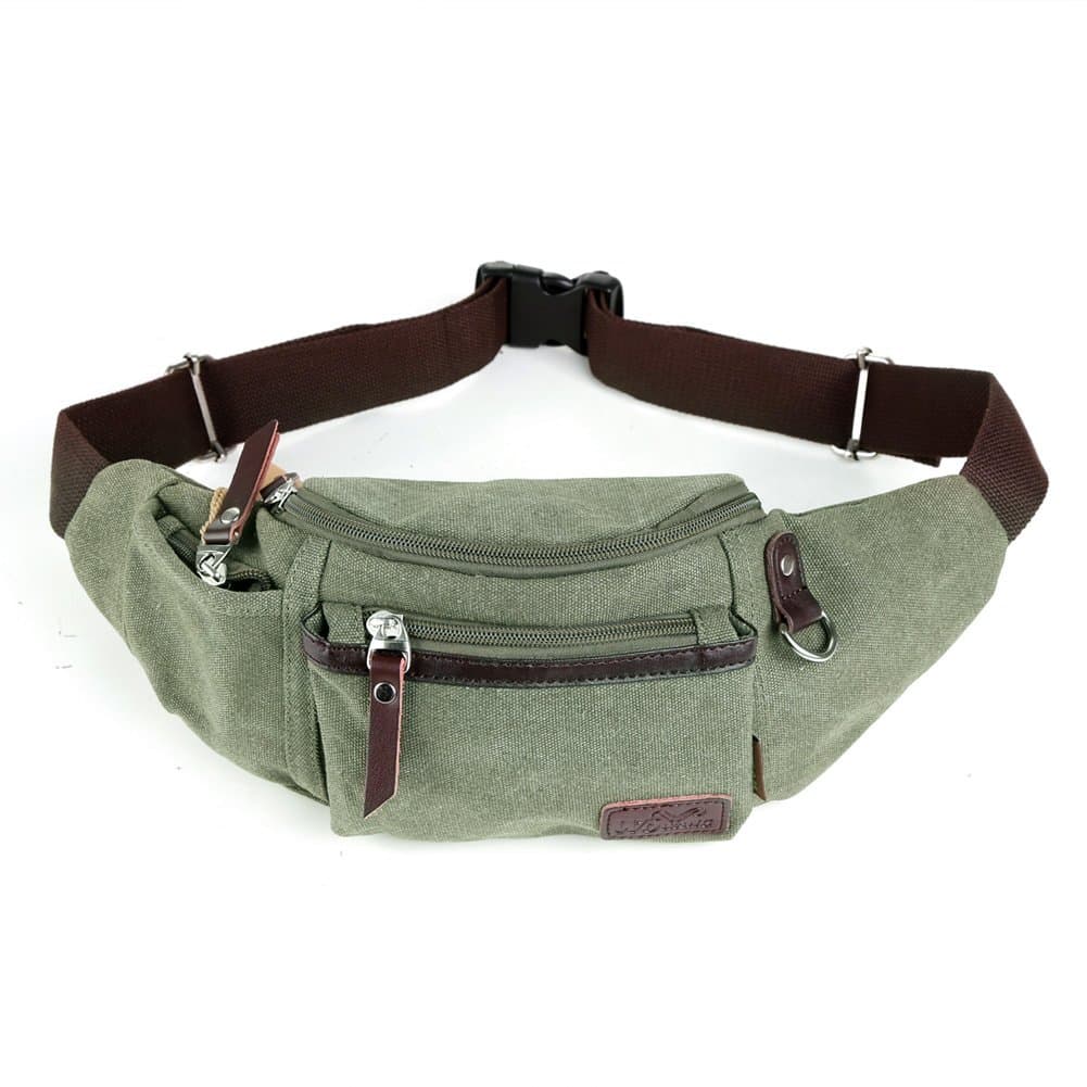 Wowang Unisex Canvas Fanny Pack Waist Pack