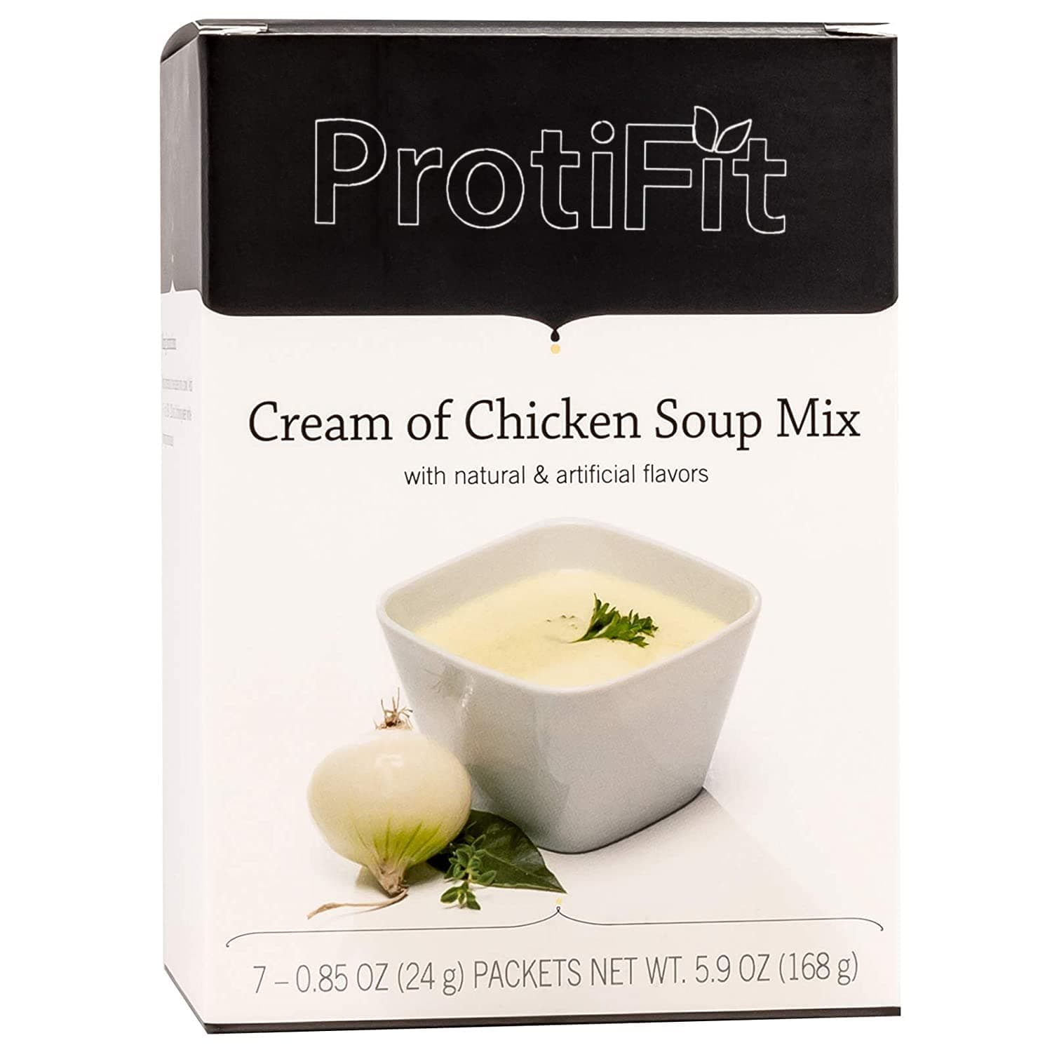 PROTIFIT - High Protein Soup Mix, 15g Protein, Low Calorie, Low Sugar, Low Fat, Low Carb, Ideal Protein Compatible, 7 Servings Per Box (1 Pack, Cream of Chicken)