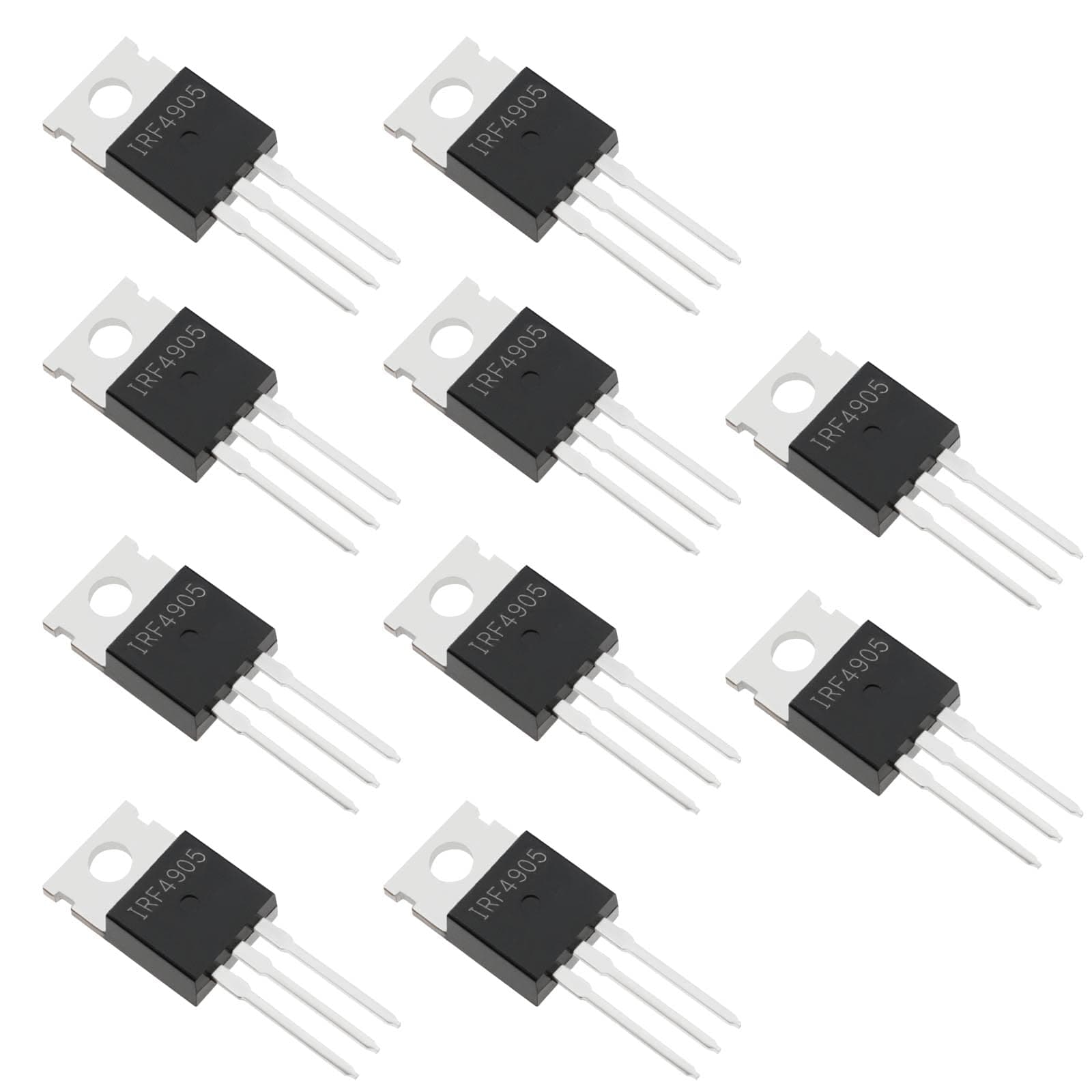 Be In Your Mind 10Pcs IRF4905 MOSFET Transistor TO-220 P-Channel Feld Effect Transistor 74A 55V Field Effect Tubes P-Channel Rectifier 2.54mm