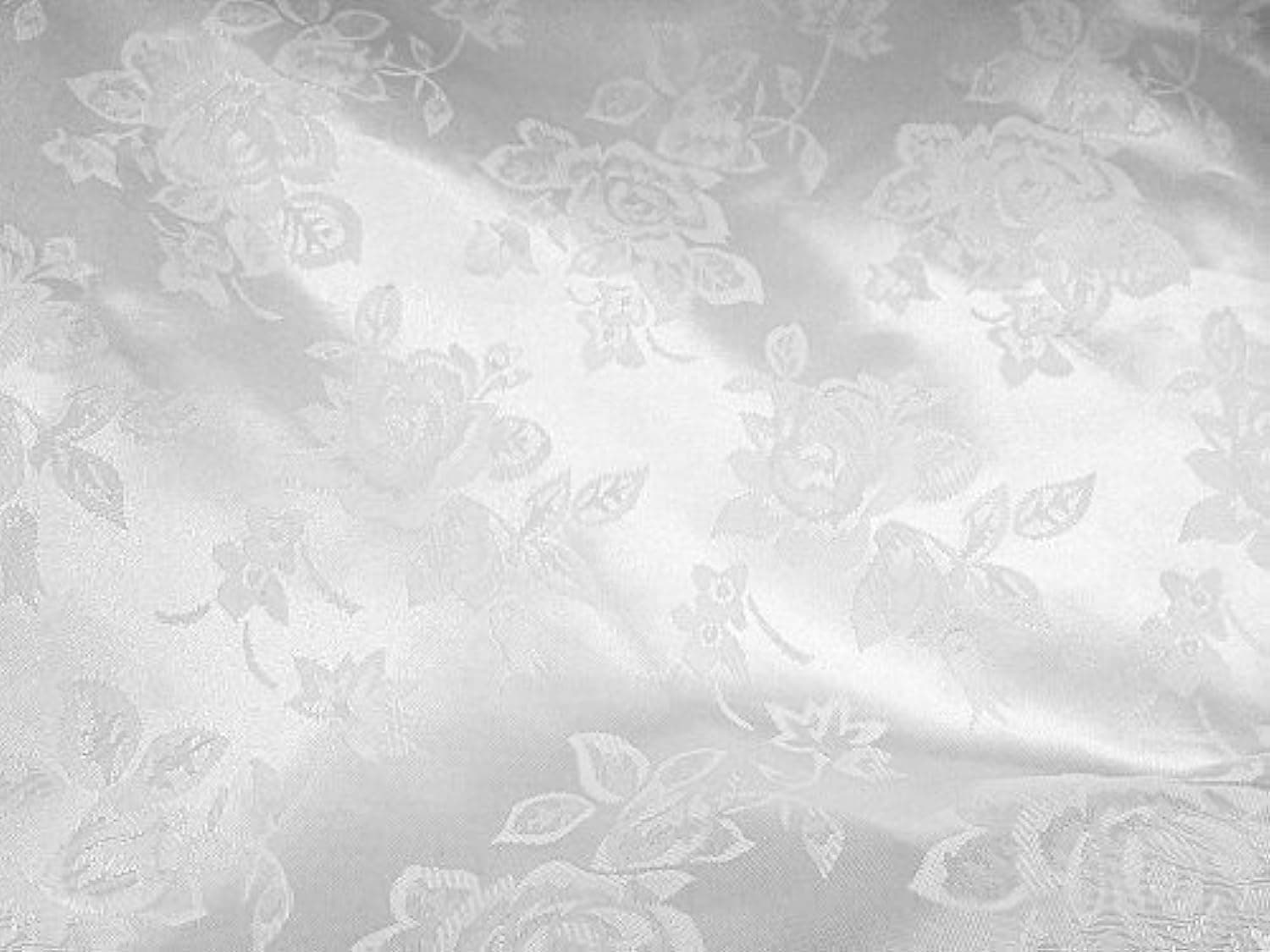 The Fabric Exchange Brocade Jacquard Satin White 60 Inch by Yard