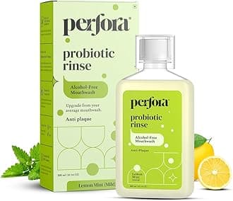 Perfora Lemon Mint Mouthwash | Vitamin C Mouth Freshener For Dental Hygiene & Fresh Breath | No Artificial Flavors & Colors | Alcohol Free Mouth Wash for Men Women & Kids | Fights Germs | Pack of 1 (