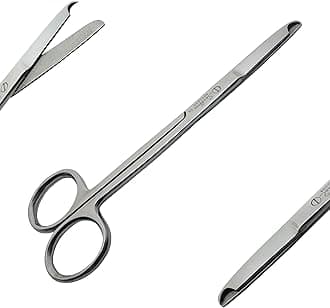 Suture Stitch Scissors 4.5" with Crescent Delicate Hook- Perfect for Suture Removal, First Aid, EMS Training and More, Premium Quality Instrument- Stainless Steel