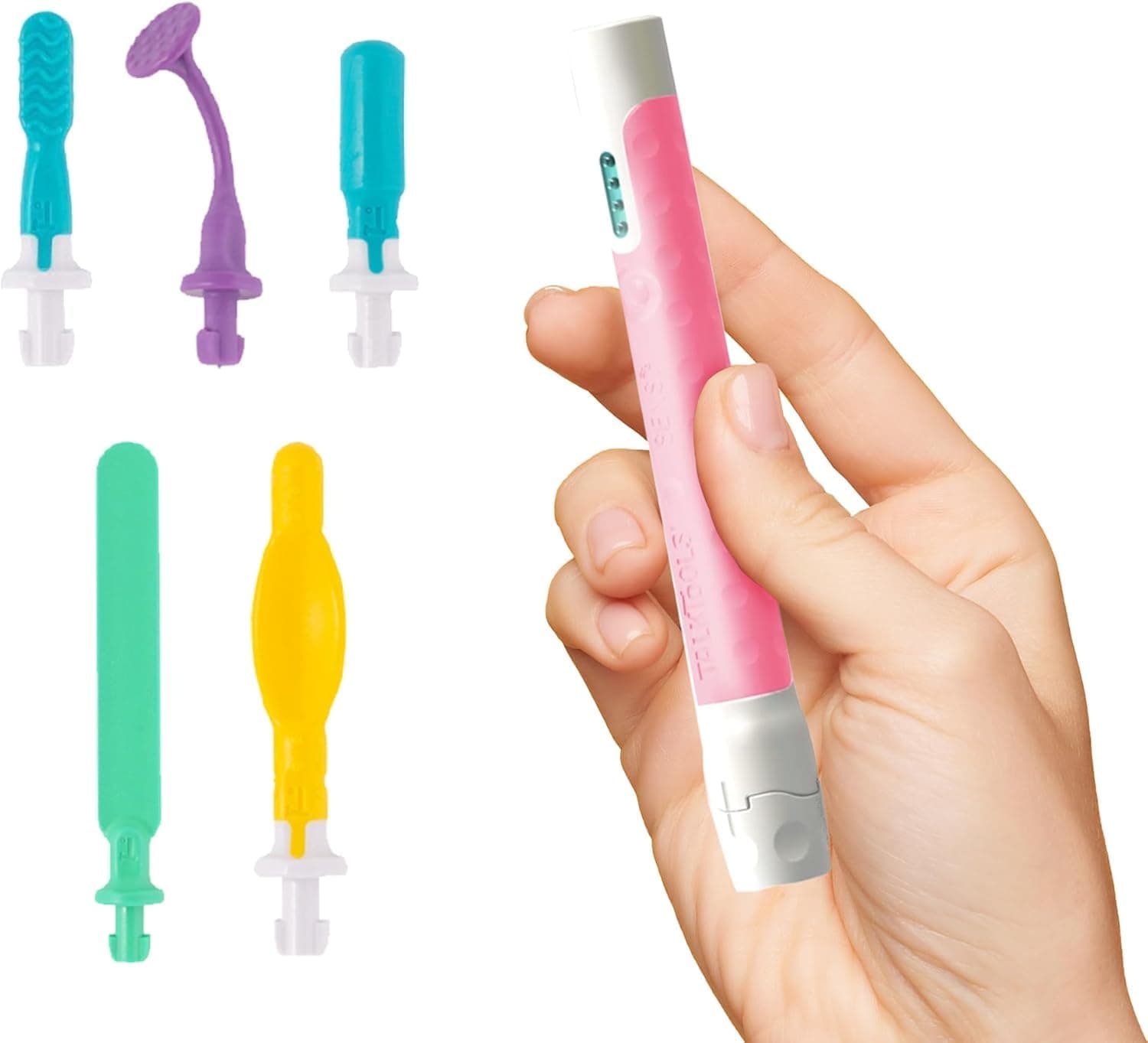 TalkTools Sensi Oral Sensory Therapy Tool with Soft Sensi Jaw Tips – 5-Piece Adjustable Sensory Stimulation Set for Oral Motor Awareness & Feeding Skill Development – Pink