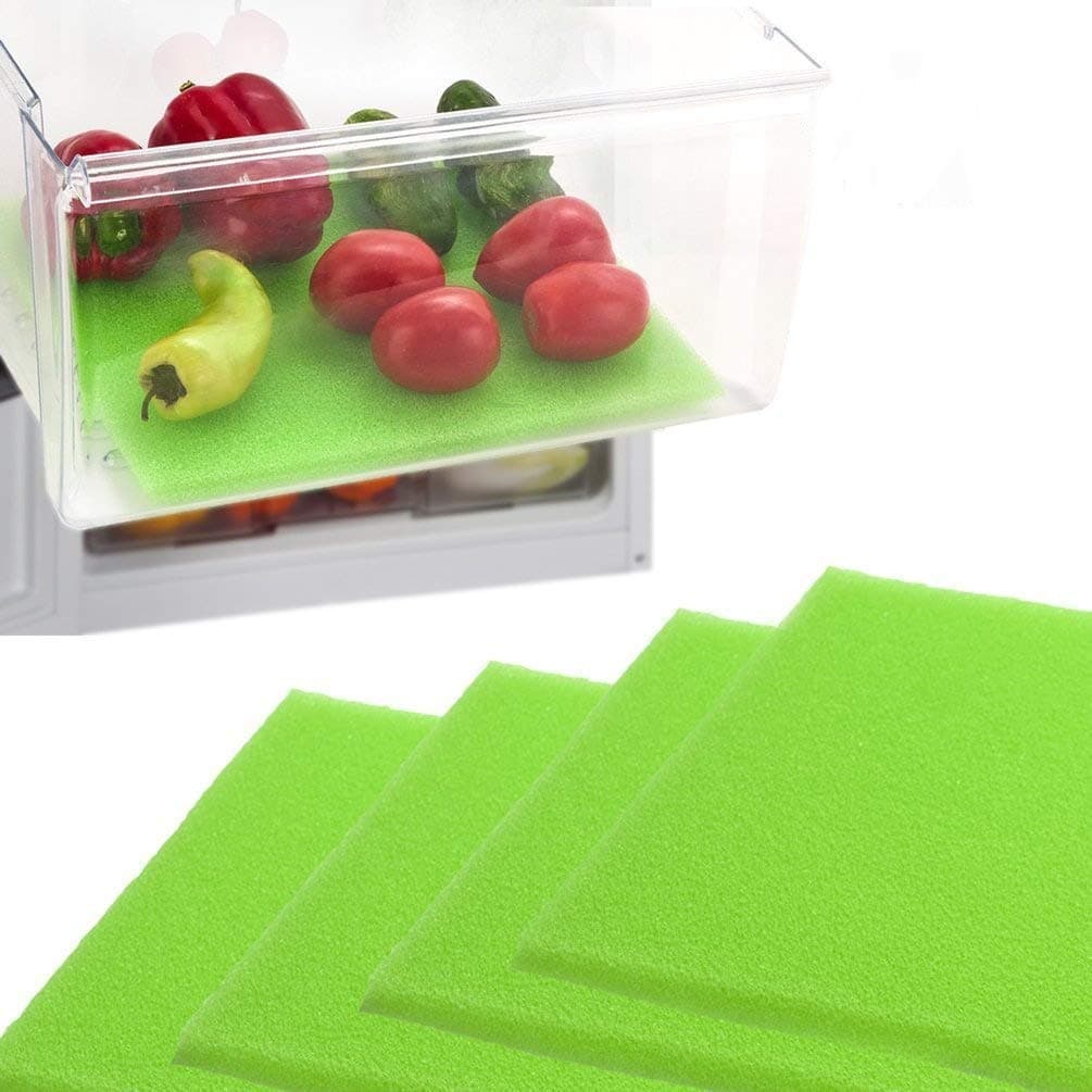 Fruit & Veggie Life Extender Liner for Fridge Refrigerator Drawers, 12x15 Inches (4 Pack) – Extends The Life of Your Produce & Prevents Spoilage