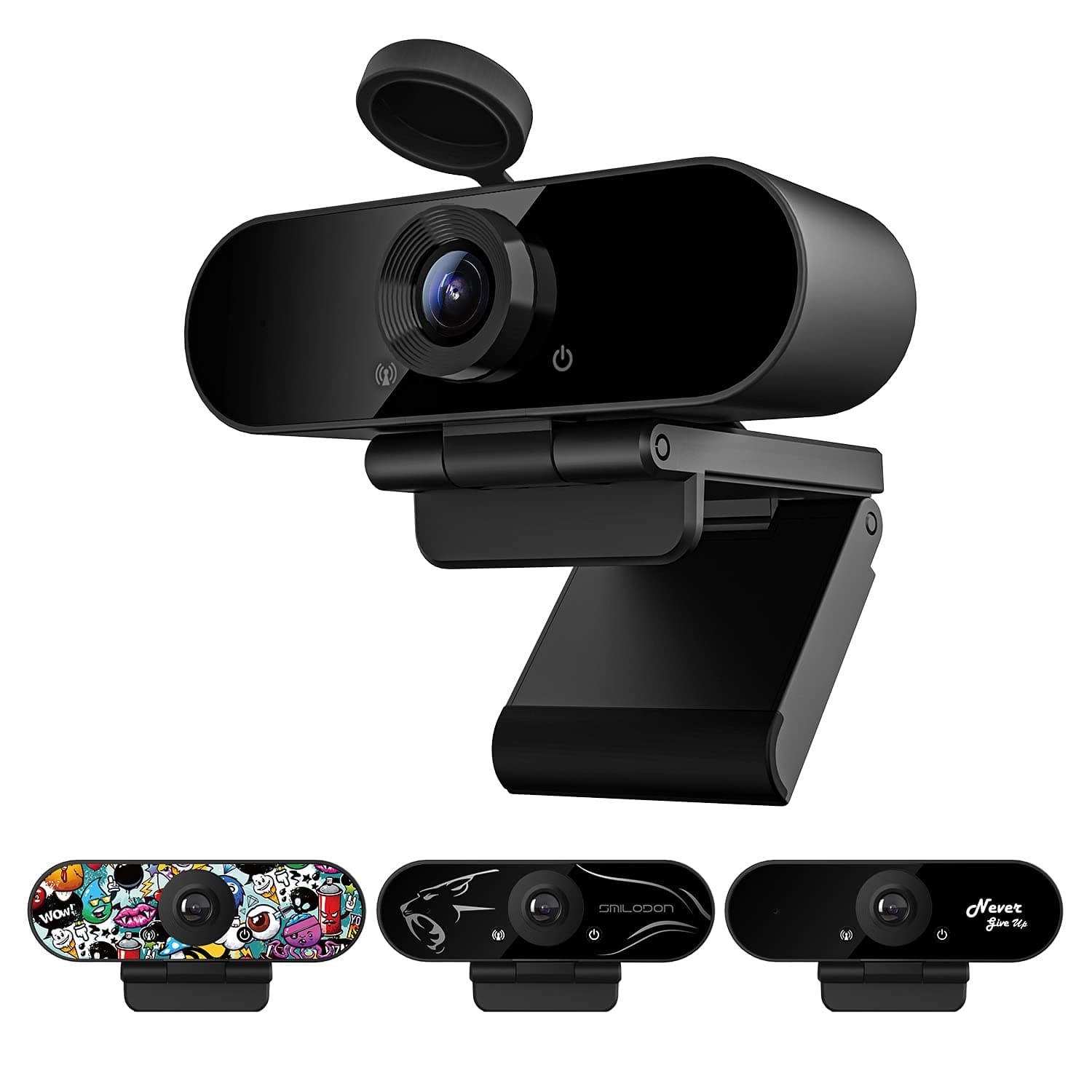 1080P HD Webcam, Pro,with Stereo Microphone, 110° Wide Angle, Privacy Cover, Tripod, for Conferencing, Live Streaming, Recording, Compatible with Skype/Zoom/YouTube