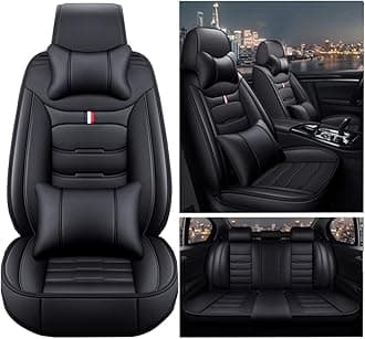 Leather Car Seat Covers Full Set for Ford Mustang/Mustang GT/Mustang MACH 1 3-Doors, Waterproof Front Rear Custom Seat Cushions Protectors Auto Four Seasons Universal Breathable Interior Accessories