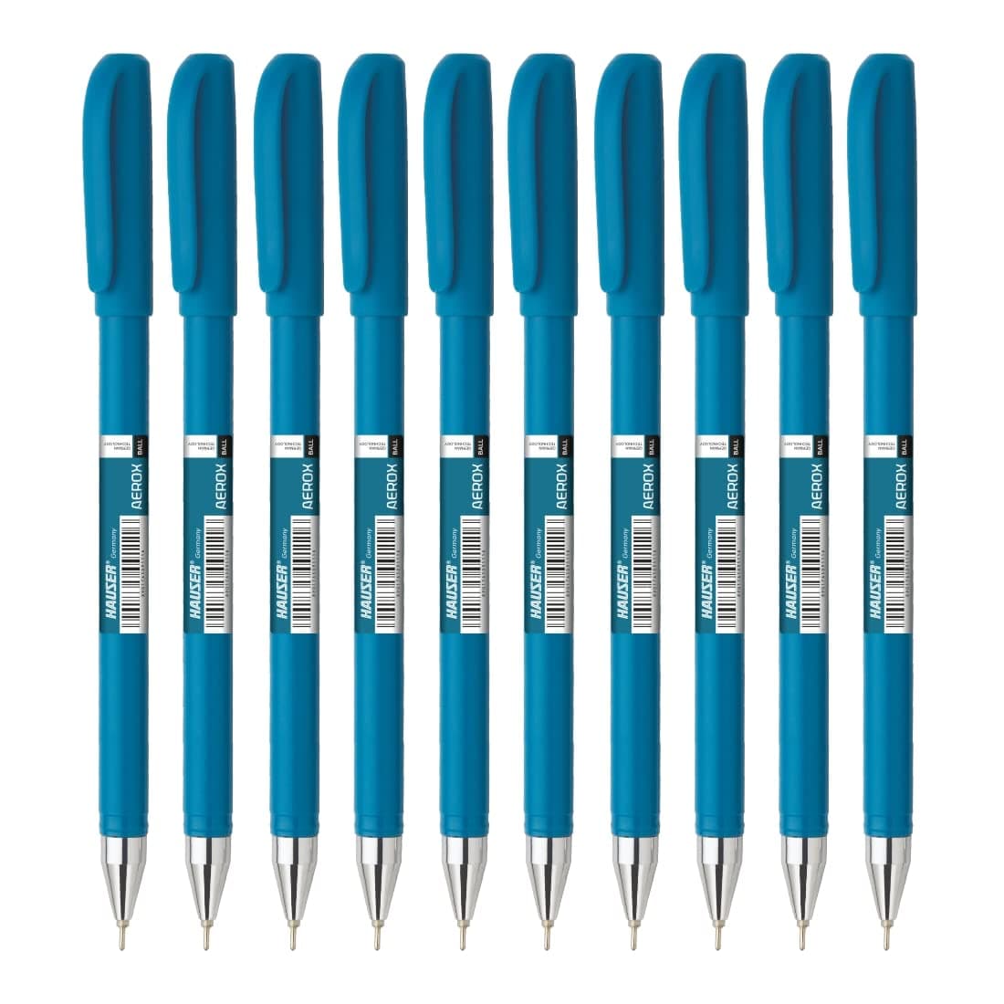 Aerox 0.6mm Ball Pen Wallet Pack | Shiny Finish & Lightweight Body | Low-Viscosity Ink For Smudge Free Writing | Refillable | Blue Ink, Pack of 10 Pens