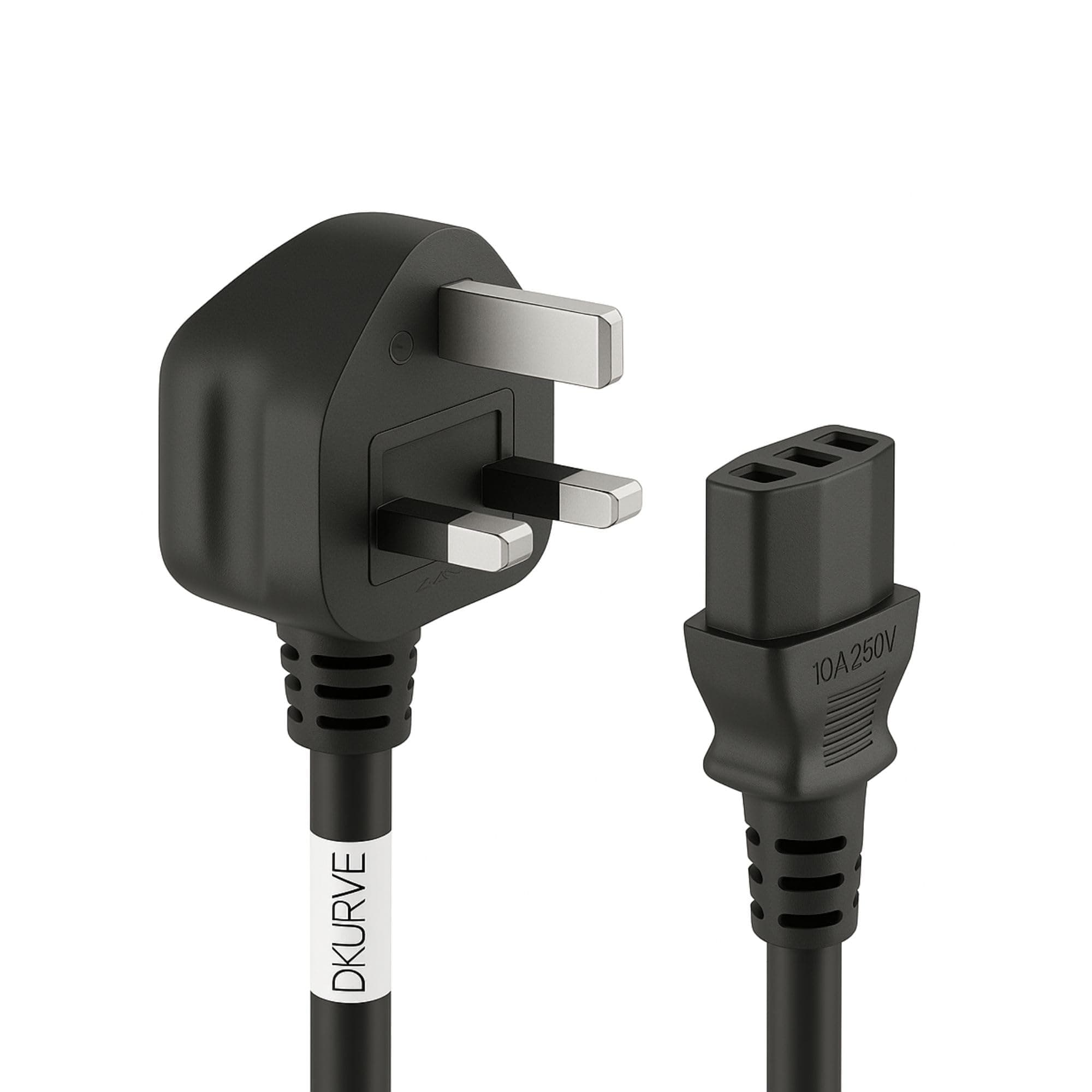 13A Kettle Lead Power Cable, UK 3-Pin Plug to IEC 320 C13 – 250V Mains Lead for PC, Monitor, TV, Printer, Desktop Power Cable Devices (1.8M)