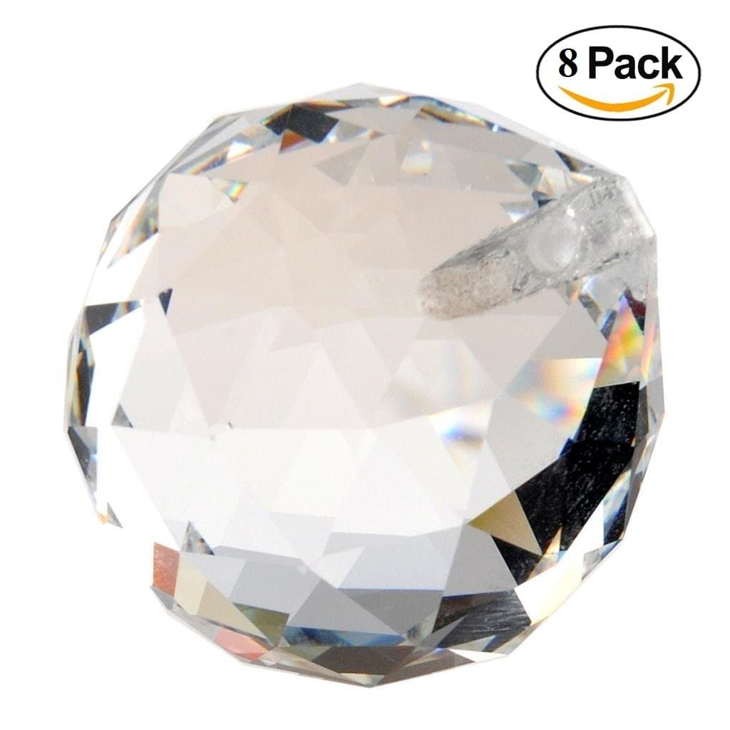 8 Pieces 30MM Feng Shui Crystal Ball Prisms Crystal Pendant Hanging Decoration Ornaments