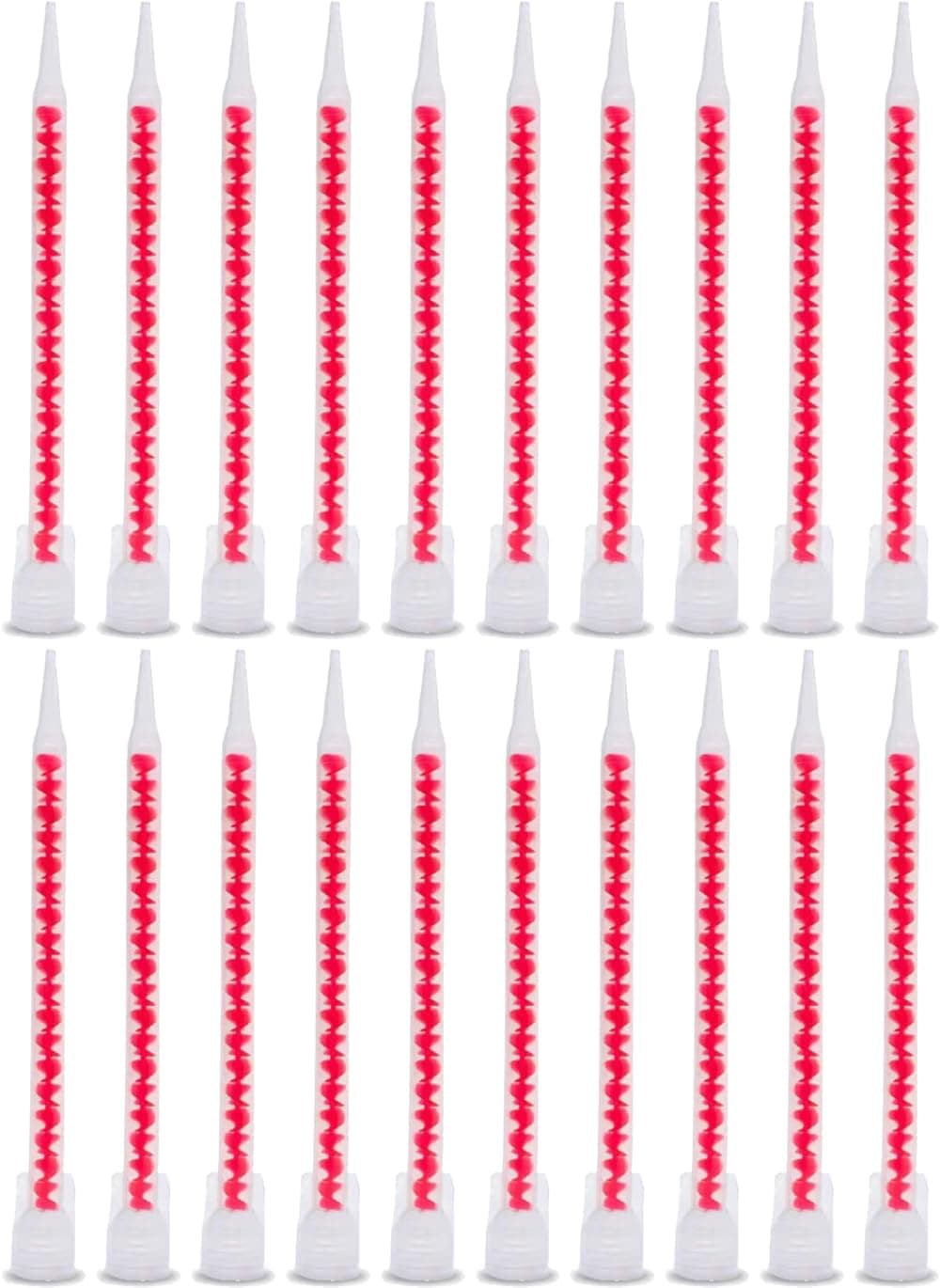 Dual barrel mixing nozzle, 20 double epoxy spray gun nozzles, suitable for 200ml and 400ml manual ink cartridges