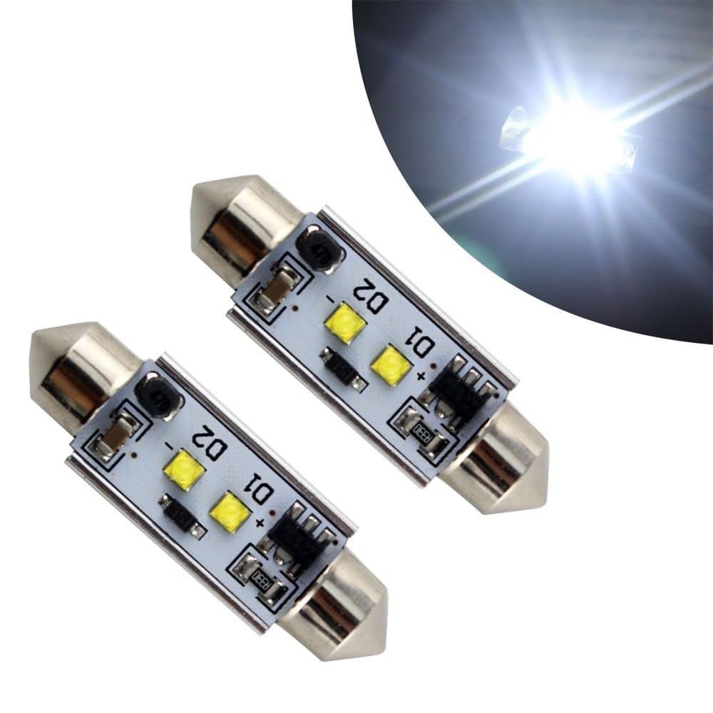 2x 12V Cree 2 LED 10W Car Dome Festoon Canbus Error Free Light Lamp Bulb (41MM)