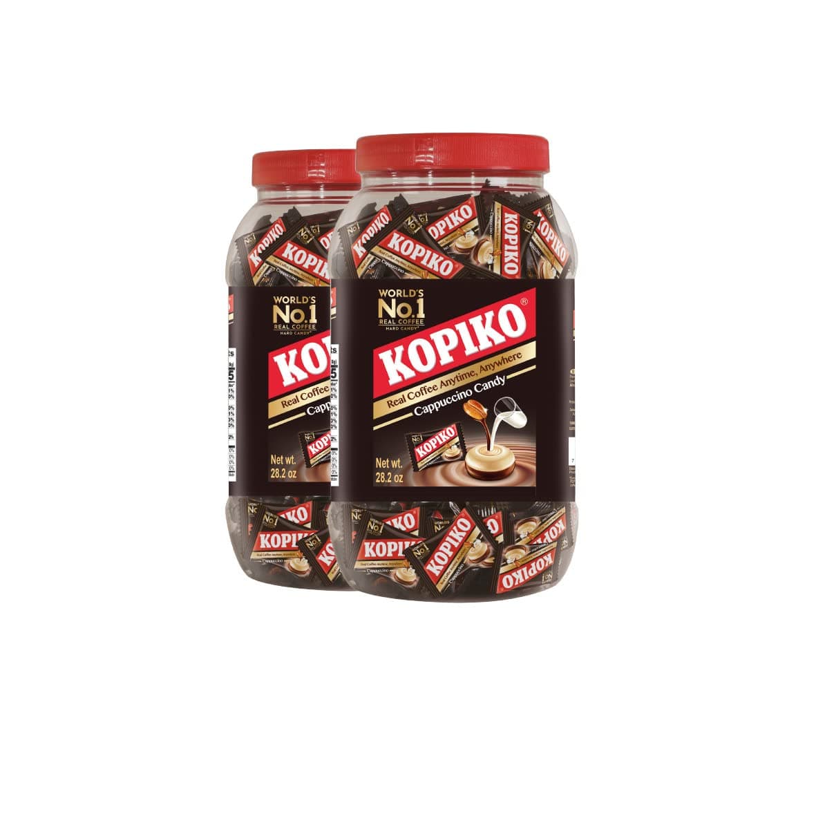 Kopiko Cappuccino Candy Jar, 28.2Oz (Pack Of 2)