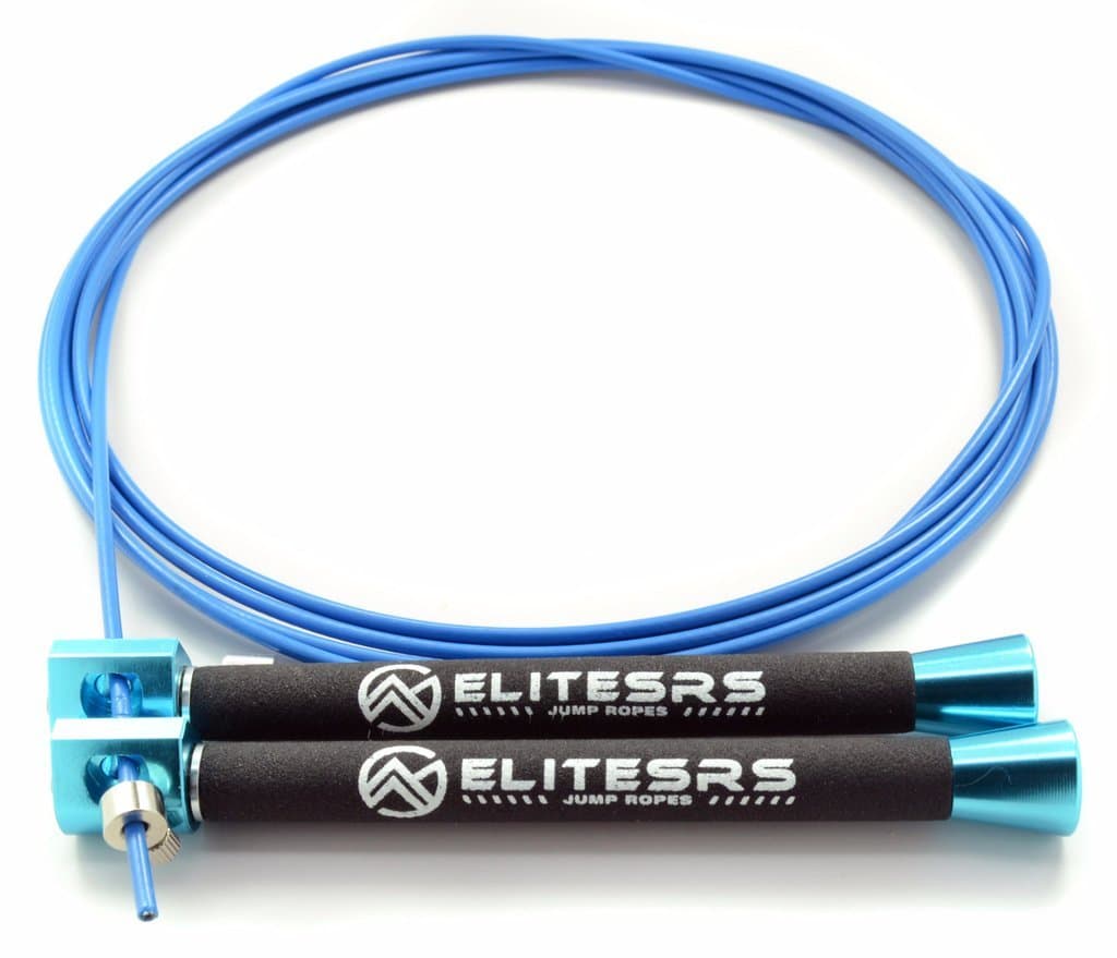 EliteSRS Elite Surge 2.0 - Premium Double Under Cable Speed Jump Rope - Dual Ball Bearing 4oz Aluminium Handles - Cross Training Gym Rope
