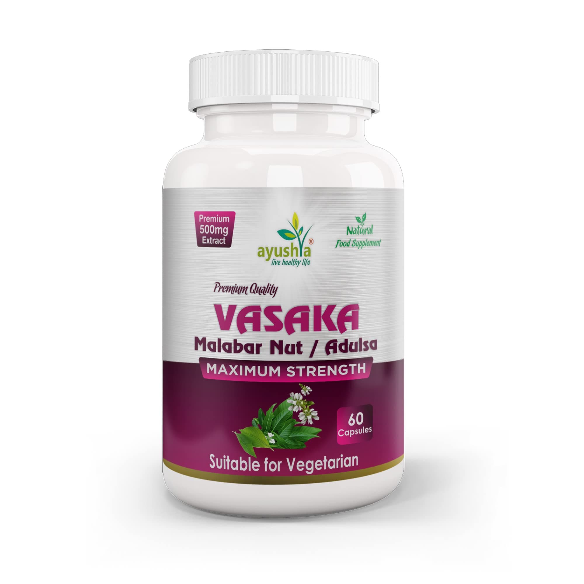 Vasaka (Adulsa) Capsule, 60 Capsules, Natural