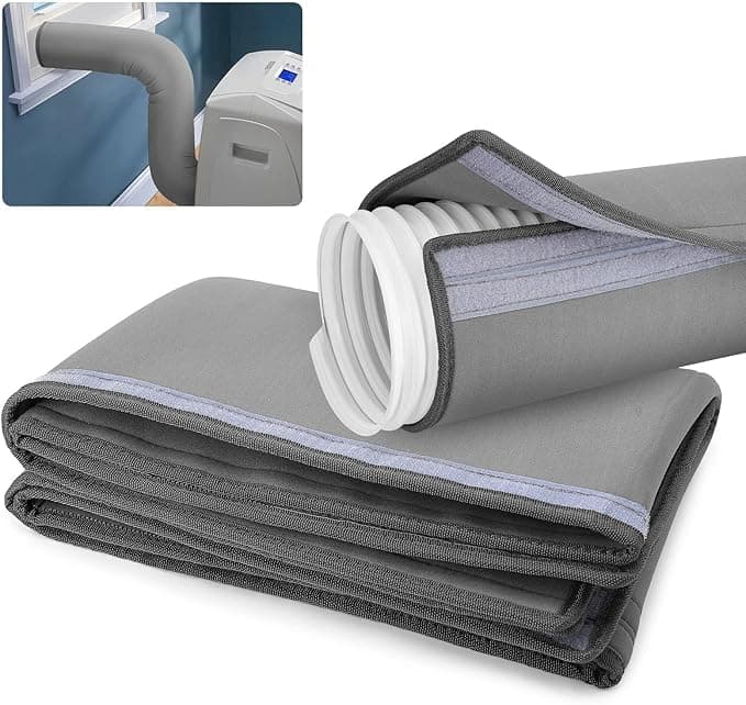 TAYGUM Portable Air Conditioner Hose Cover, Wrap Insulation Protective, Insulated AC Hose Sleeve, Cover Fit Both 5'' - 5.9'' Diameter Exhaust Duct Vent, Easy Installation (Gray)