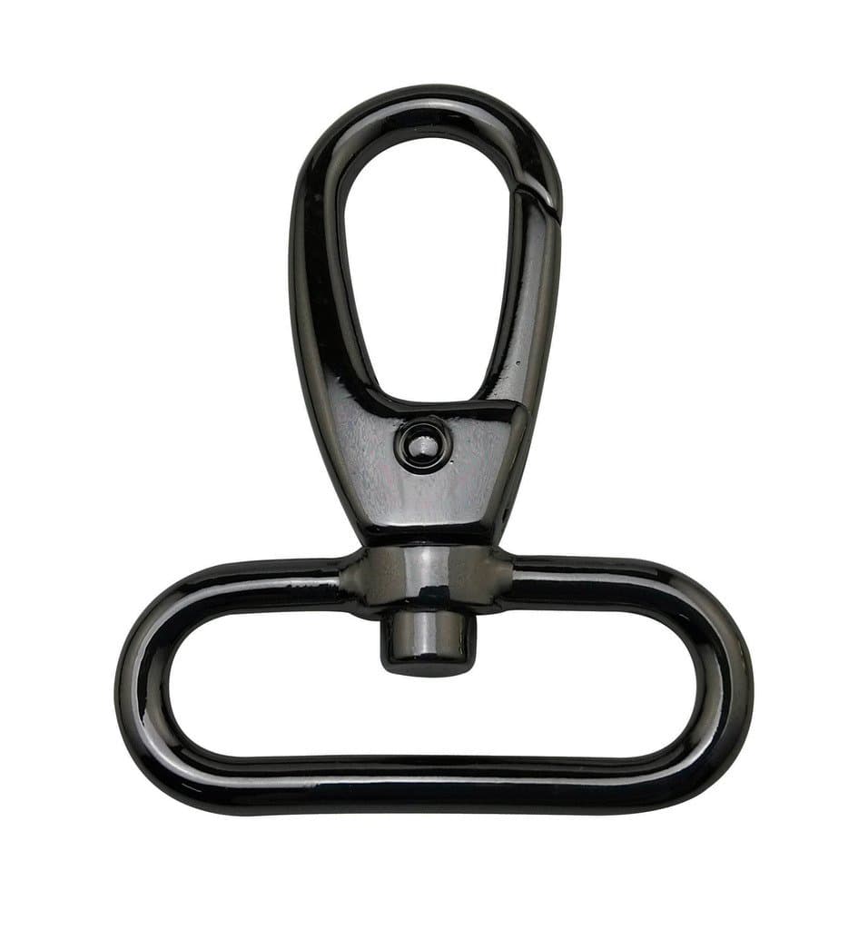 Tianbang Color Gun Black Lobster Clasps 1.5 Inches Inside Diameter Oval Swivel Trigger Clips Hooks for Purse Bag Straps Pack of 4