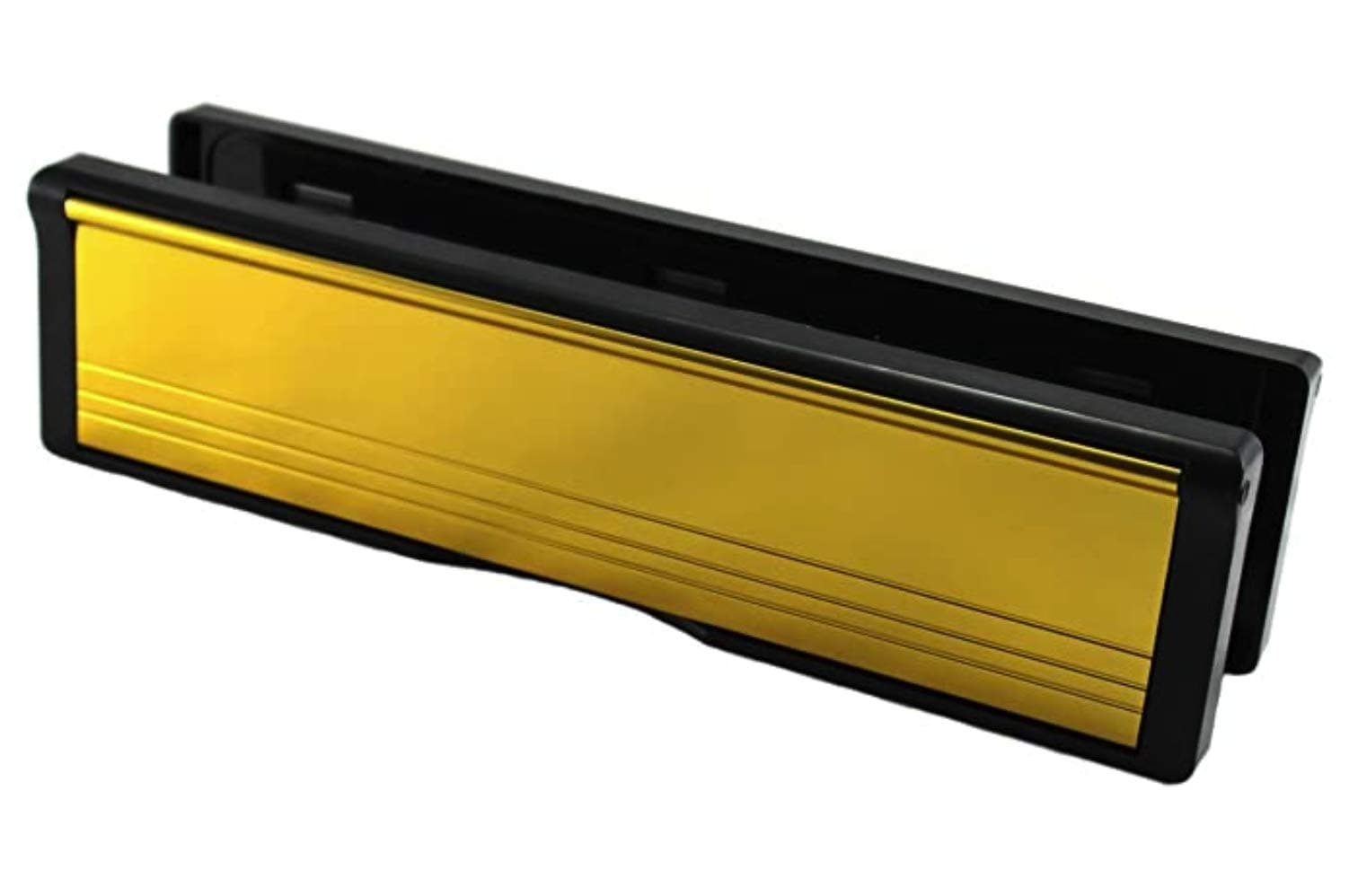 Welseal 10" Inch UPVC Door Letterbox, Letterplate Polished Gold Letter Box Midrail 40mm - 80mm