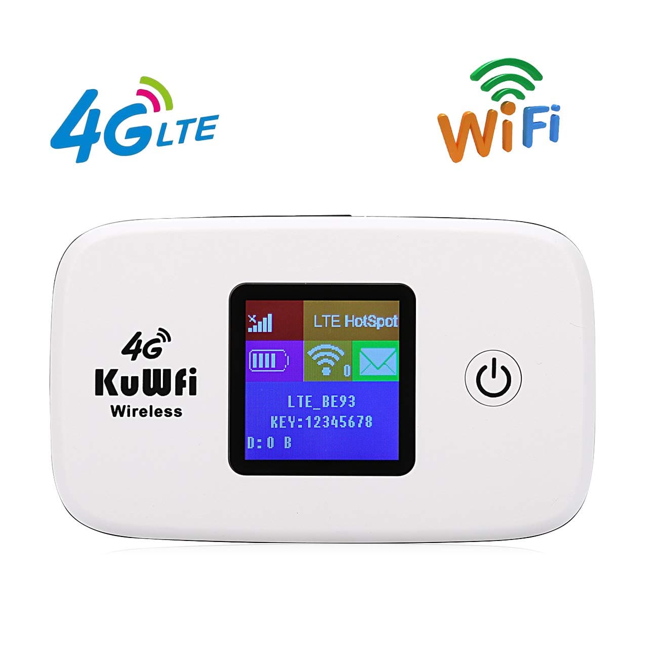 KuWFi 4G LTE Mobile Hotspot Portable WiFi Unlocked Travel Router with SIM Card Slot and TF Card Slot Support B2/B4/B5/B12/B17 for United States Canada Mexico
