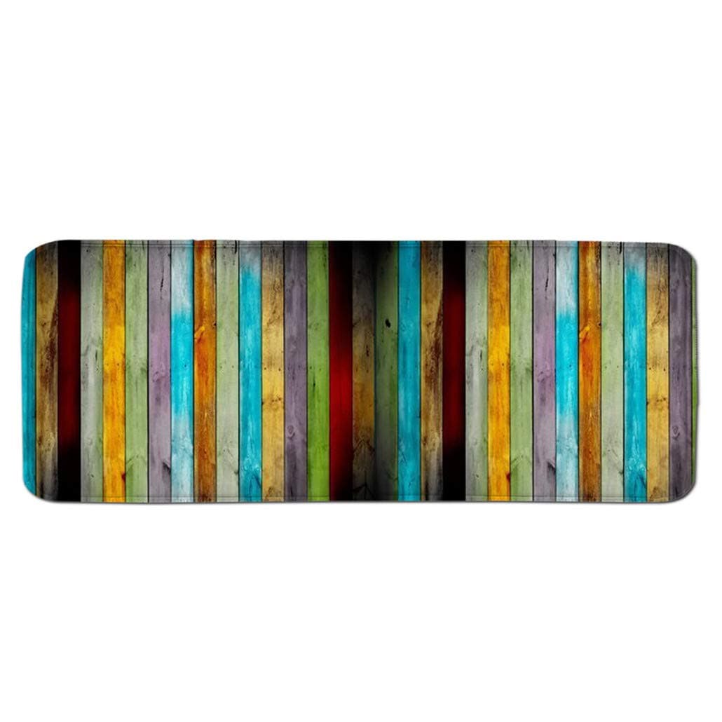 Long Bath Mat, Color Striped Non-slip Bath Rug for Bathroom Kitchen Floor Carpet, 120 x 40 cm, Colourful