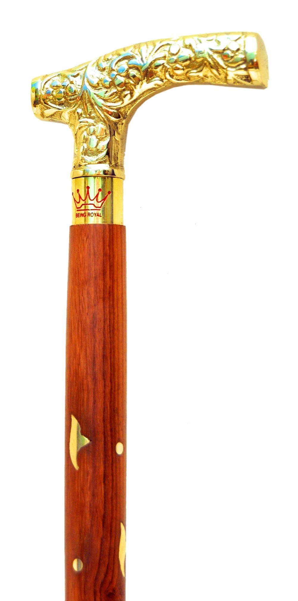 SIMRAN HANDICRAFTS Royal Arts Wooden Walking Stick